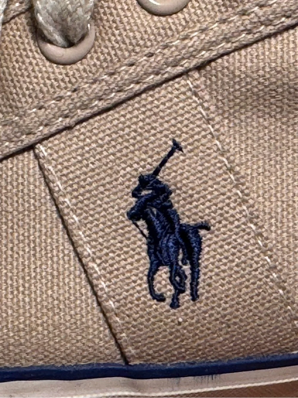 RALPH LAUREN POLO Clifton Khaki Canvas Sneakers/Shoes - Men's Size 9.5D